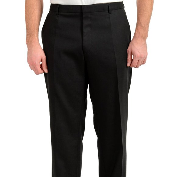 Hugo Boss Men's "Barnes1" Black Slim Fit 100% Wool Casual Pants US 38R IT 54